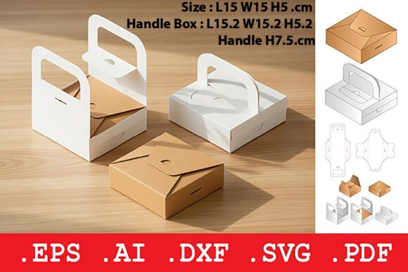 Square Petal Top Gift Box Objects 3D SVG Craft By Pungpond. TH