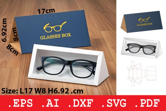 Triangle Glasses Box Template Graphic Boxes & Cartons By Pungpond. TH