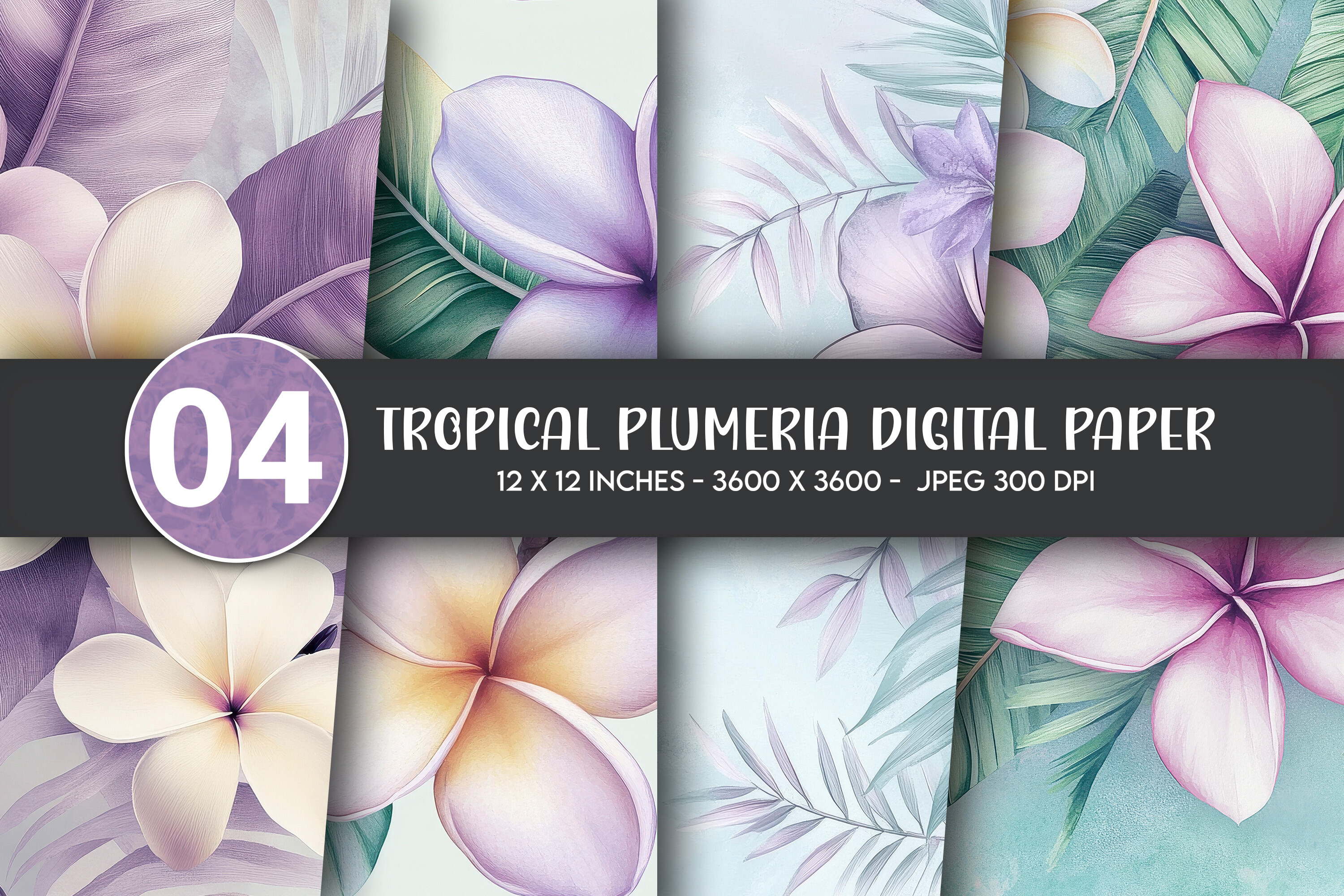 Tropical Plumeria Digital Paper Graphic by Artify Hub Studio · Creative ...