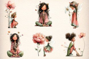 Fairy Girl Flowers Clipart Graphic by FensyArt · Creative Fabrica