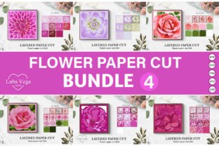 3D Layered Paper Cut Flowers Bundle · Creative Fabrica