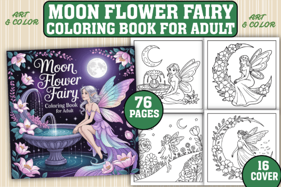 76 Moon Flower Fairy Coloring Pages