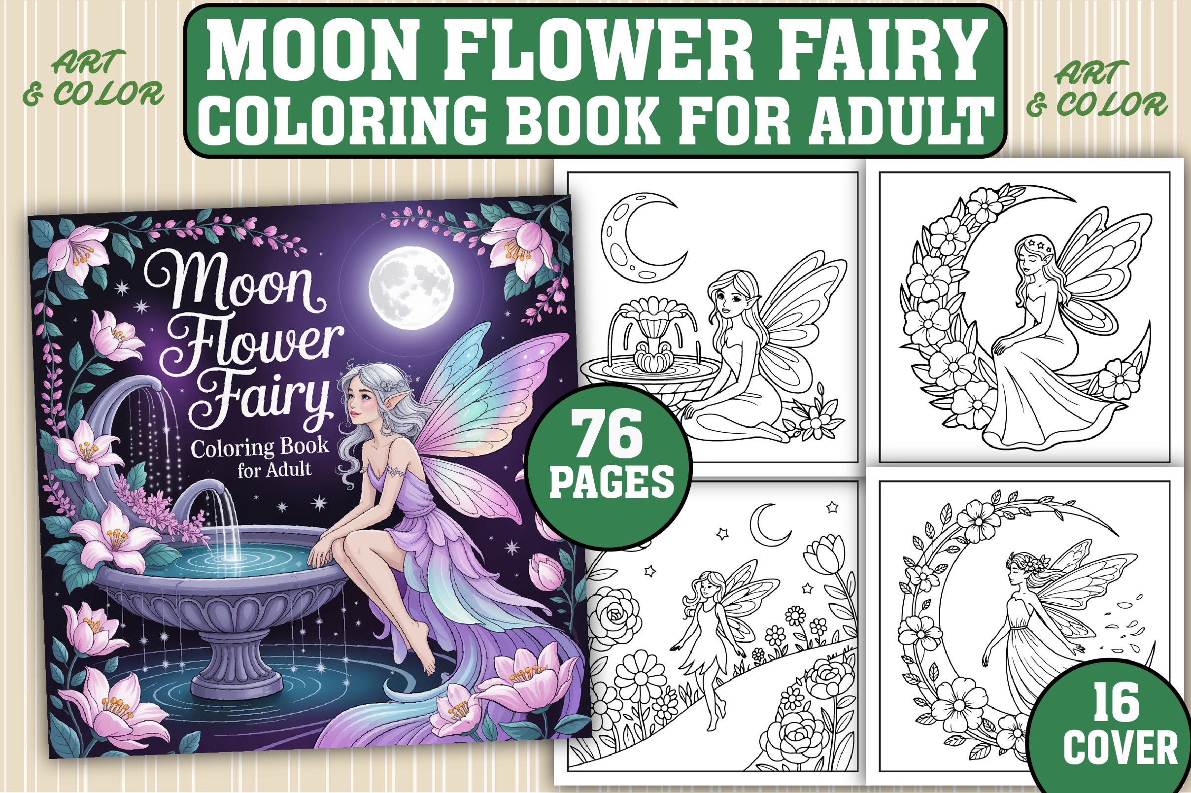 76 Moon Flower Fairy Coloring Pages