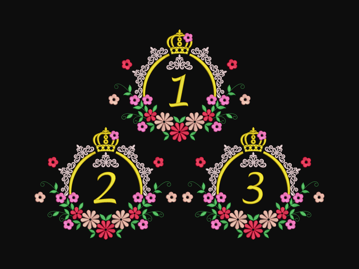 Birthday Crown Floral Embroidery Bundle