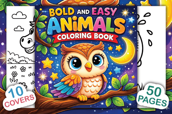 Bold and Easy Animals Coloring Book