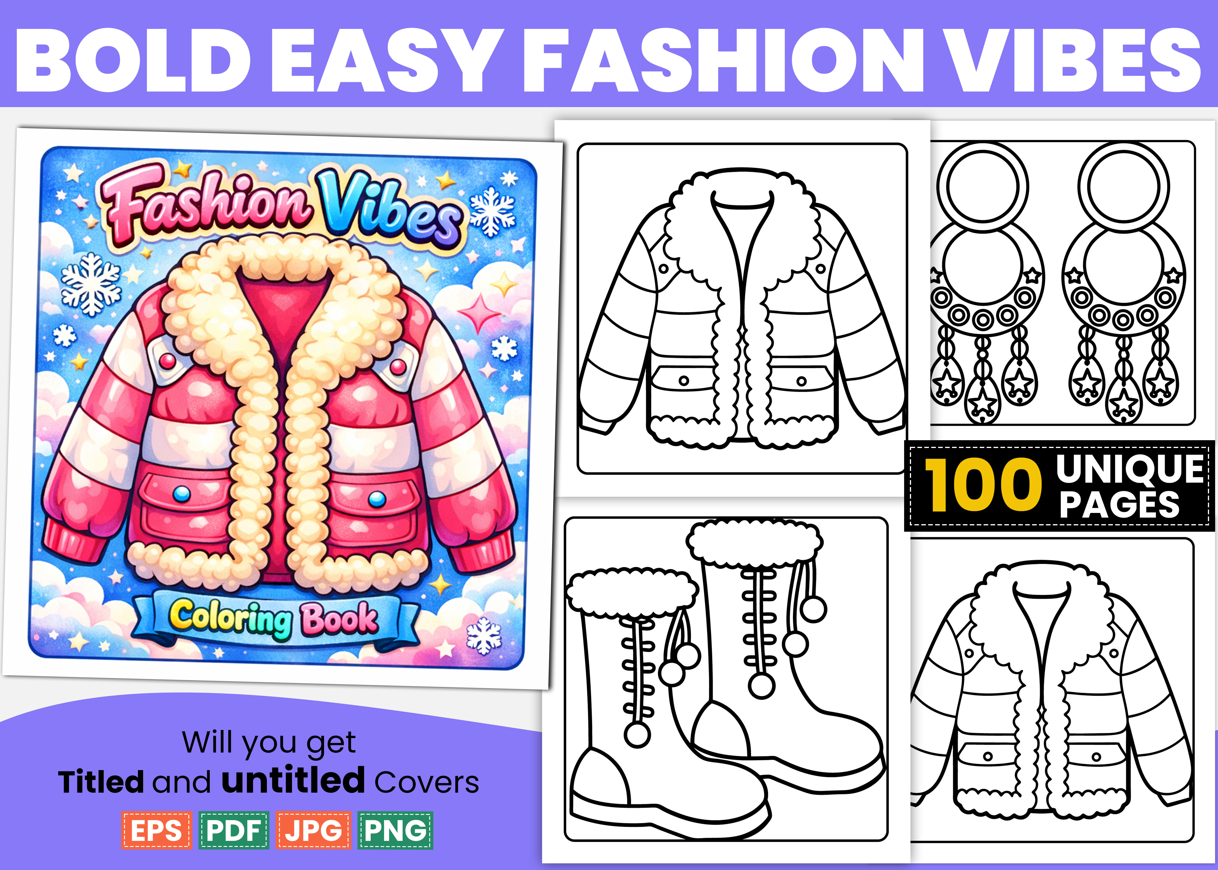 Bold Easy Fashion Vibes Coloring Page