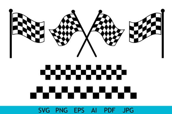 Checkered Racing Flag Vector Set
