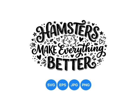Cute Hamster Typography Design