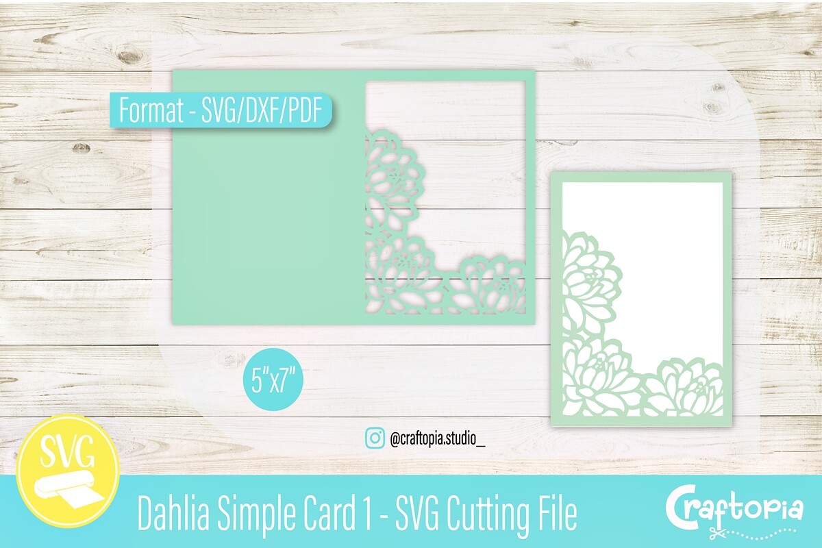 Dahlia Simple Card – SVG Cutting File