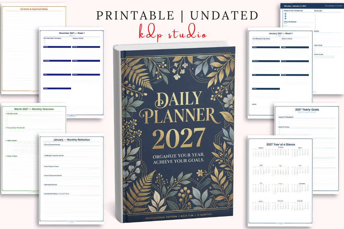 Daily Planner 2027 Graphic by KDP Studio · Creative Fabrica
