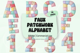 Faux Patchwork Alphabet PNG Clipart Graphic by HBM Clipart · Creative ...