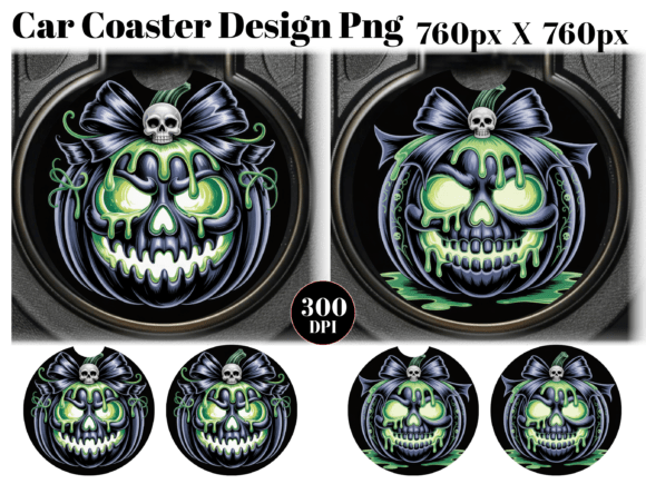 Halloween Car Coaster PNG Sublimation
