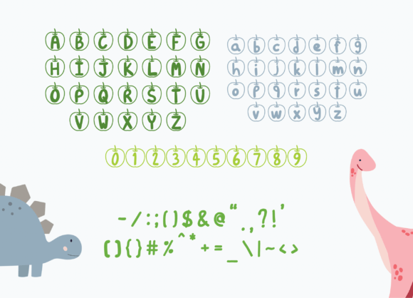 Kids Apple Outline Font - Preview 1