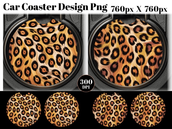 Leopard Print Car Coaster PNG