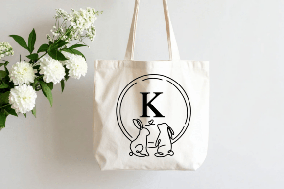 Line Art Bunny Frame Font PNG with transparent background - Preview 4