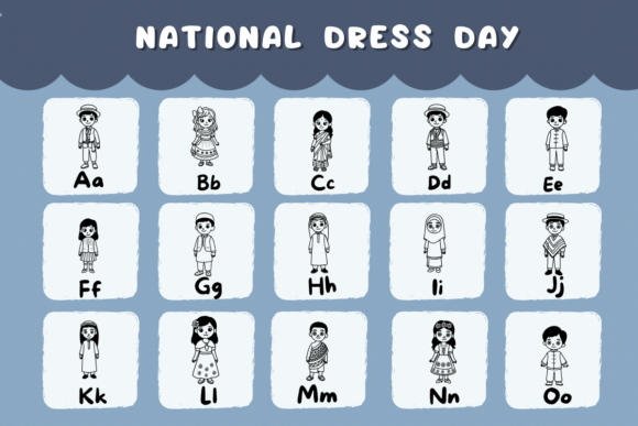 National Dress Day Font PNG with transparent background - Preview 1