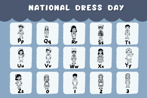 National Dress Day Font PNG with transparent background - Preview 2