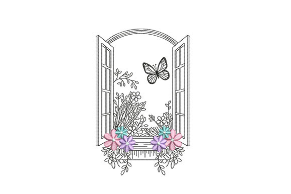 Open Window with Flowers