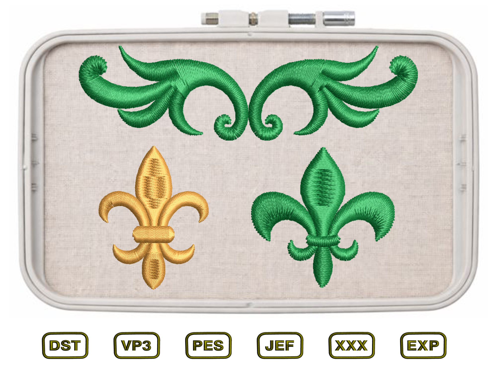 Ottoman Fleur De Lis Border Embroidery Set