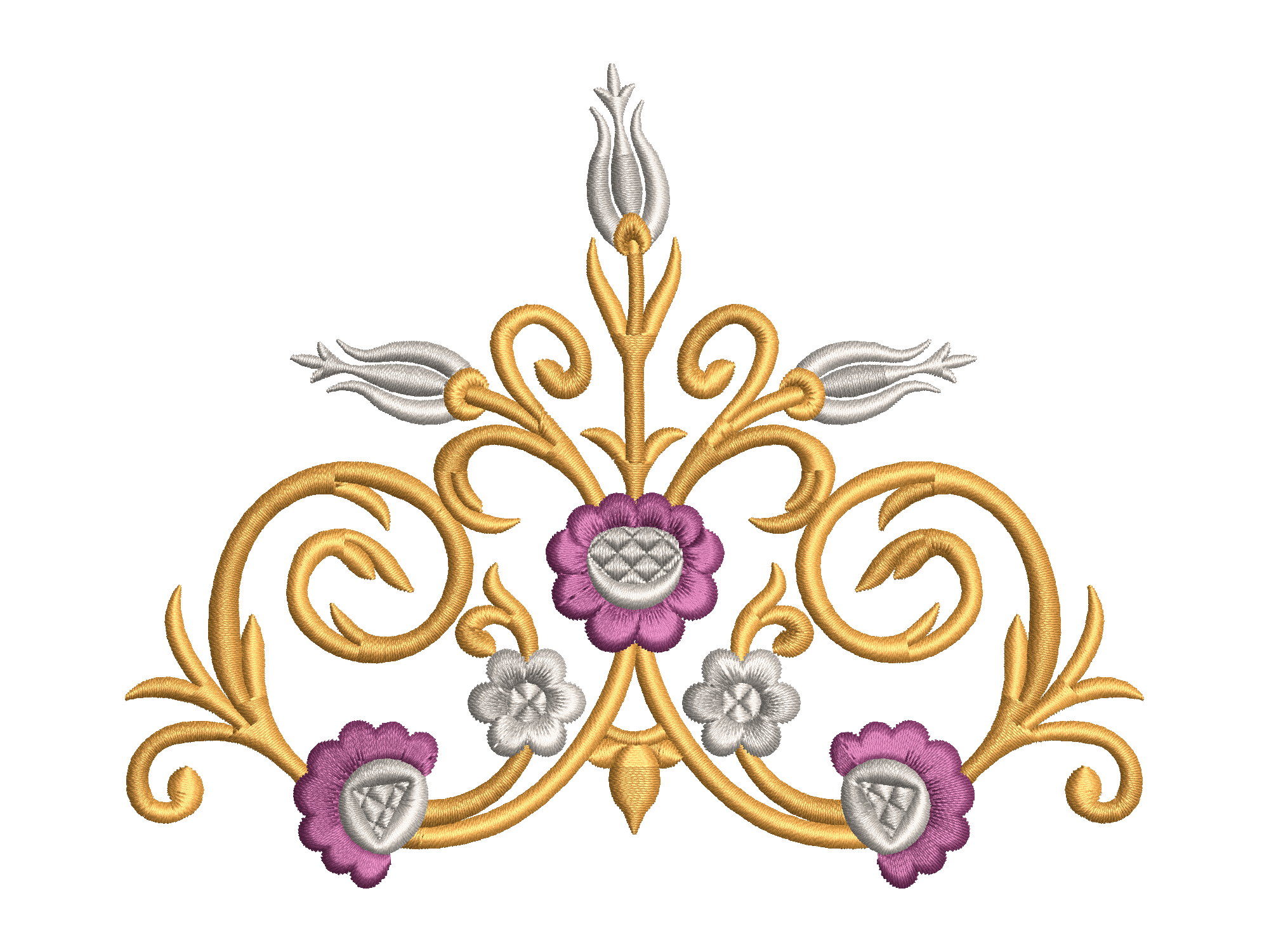 Ottoman Tulip Embroidery Design