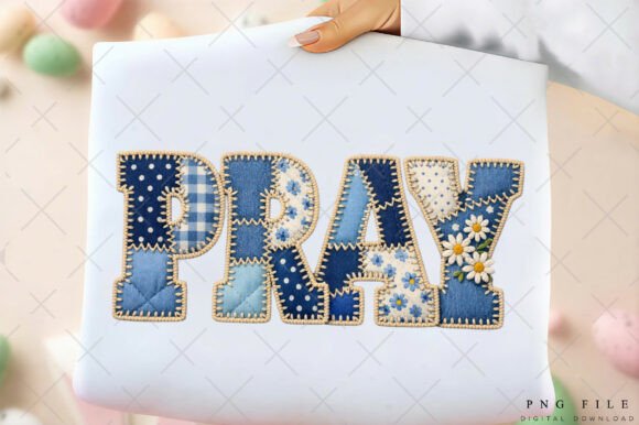 PRAY Patchwork Easter Png