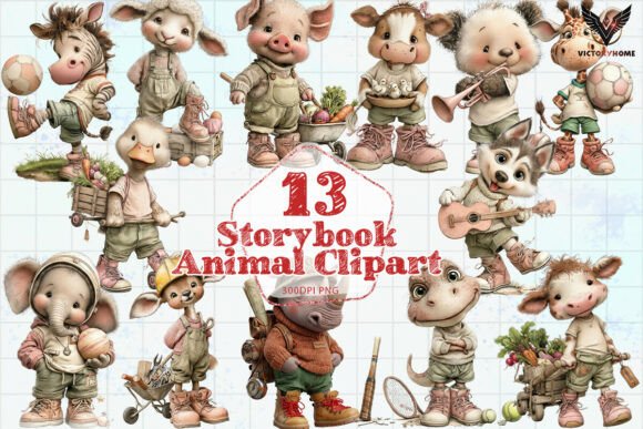 Storybook Animal Clipart PNG