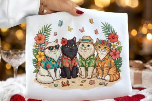Tropical Summer Cats PNG Graphic by Creative Community · Creative Fabrica