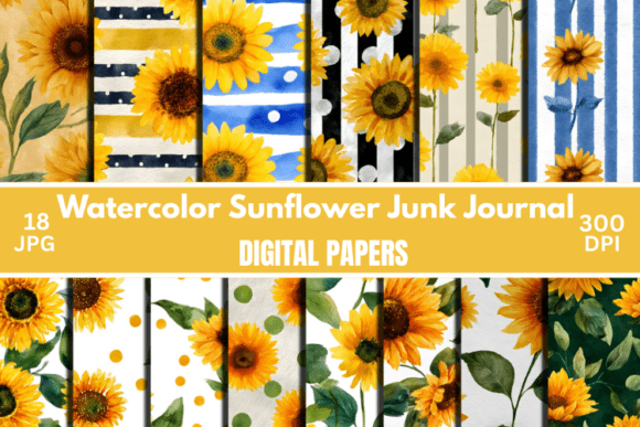 Watercolor Sunflower Seamless Pattern Graphic Patterns By Creative River