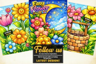 Bold and Easy Flower Coloring Pages Graphic by MH Design Nest ...
