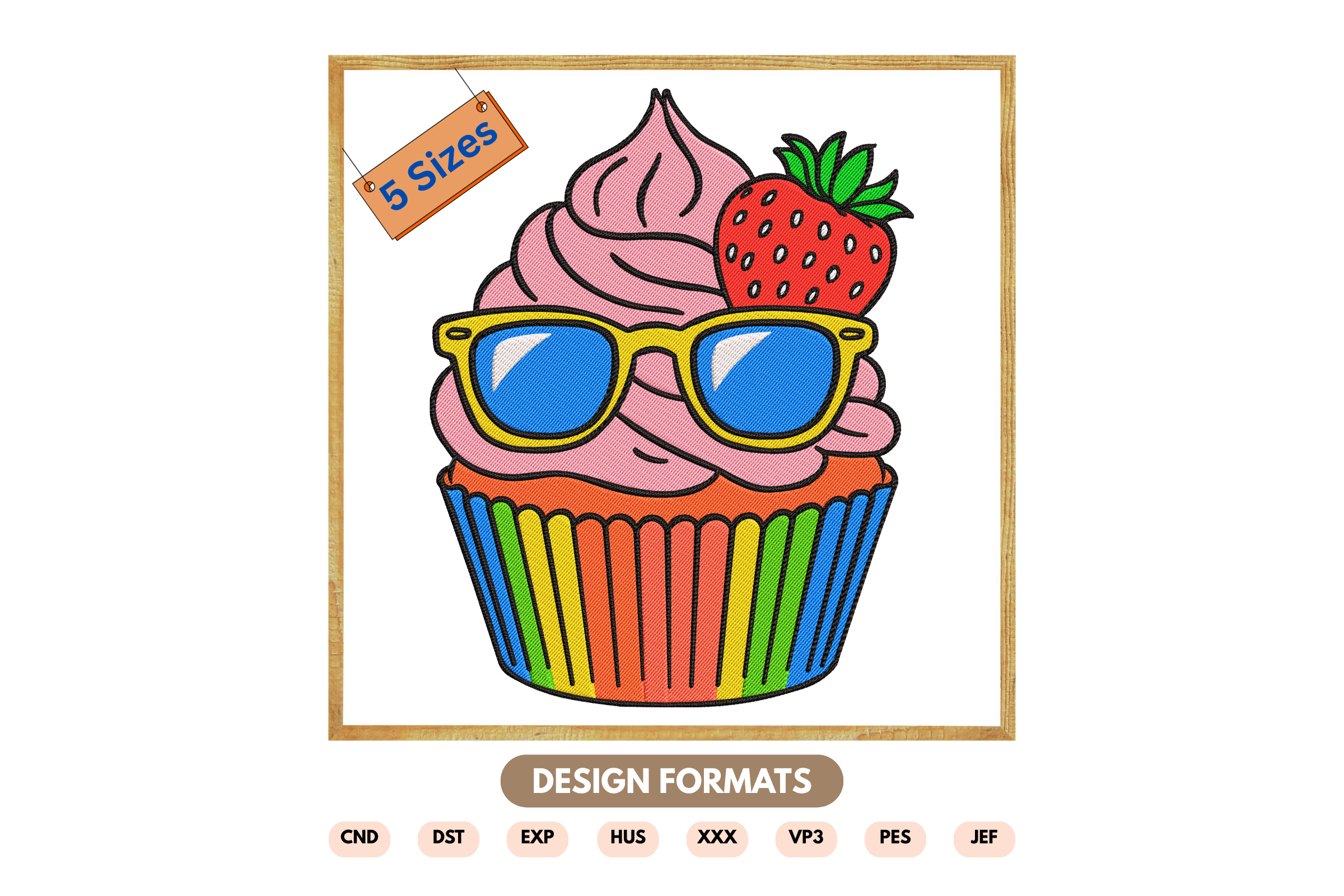 Cool Cupcake Embroidery Design
