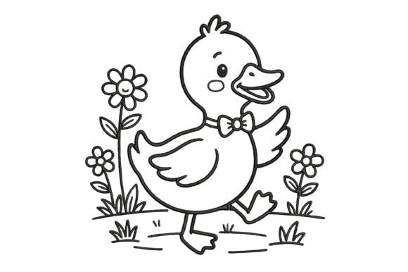 Cute Duck Embroidery Design