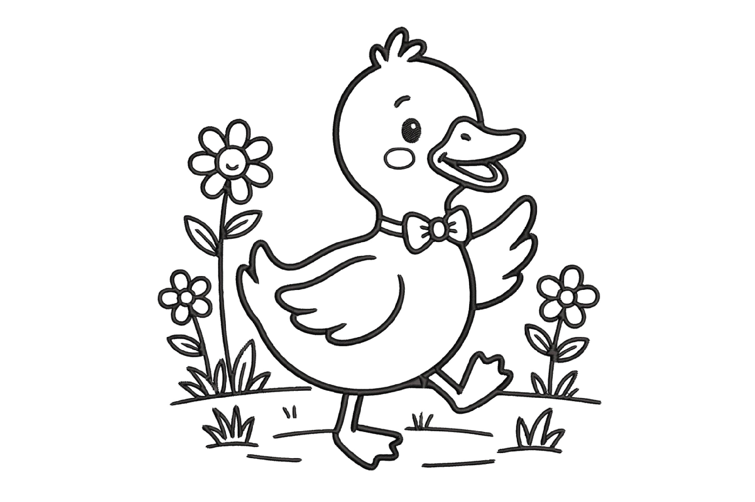 Cute Duck Embroidery Design