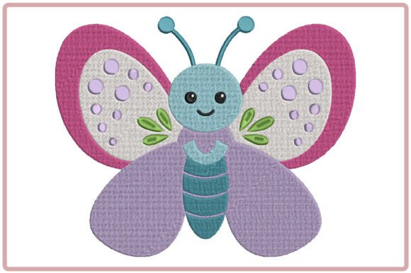 Cute Spring Butterfly Embroidery Design
