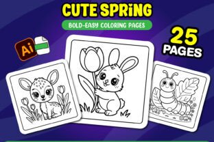 Cute Spring Coloring Pages for Kids Graphic by Meow Pik · Creative Fabrica