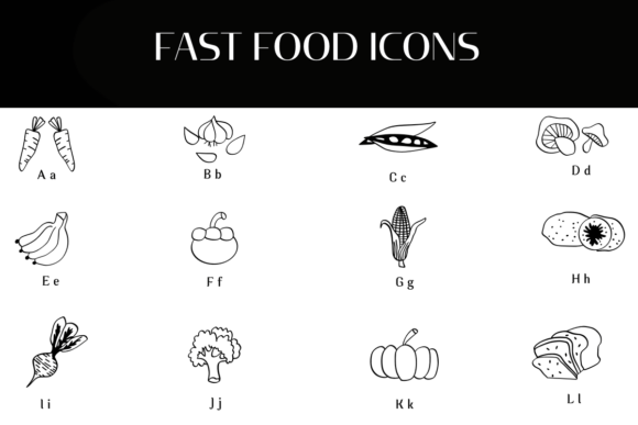 Fast Food Icons Font - Preview 1