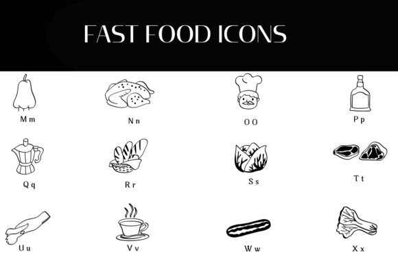 Fast Food Icons Font - Preview 2