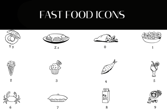 Fast Food Icons Font - Preview 3