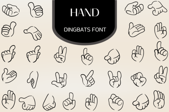 Preview of Hand dingbat font