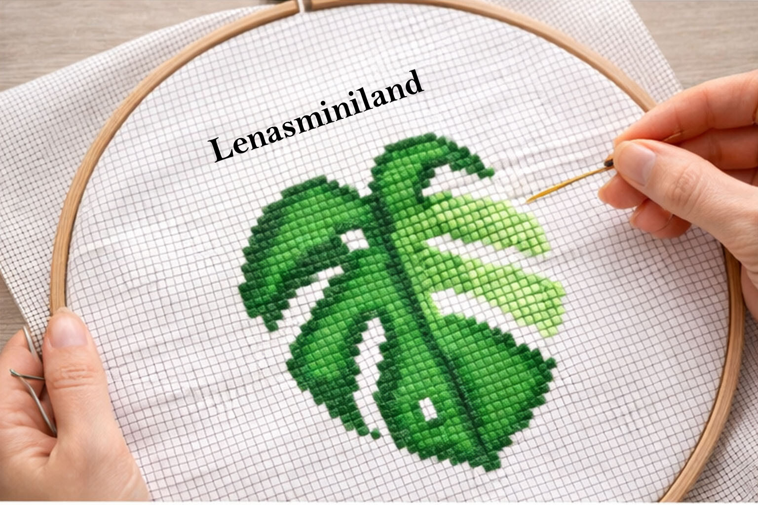 Monstera Leaf Cross Stitch Pattern&nbsp;
