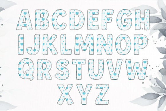Mother Day Heart Font PNG with transparent background - Preview 1