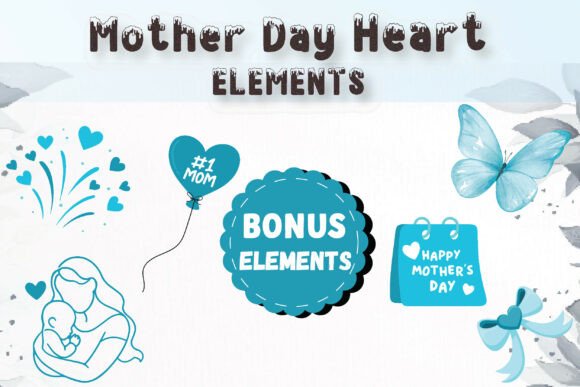 Mother Day Heart Font PNG with transparent background - Preview 4