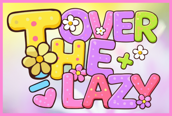 Preview specimen of Over the Lazy decorative font