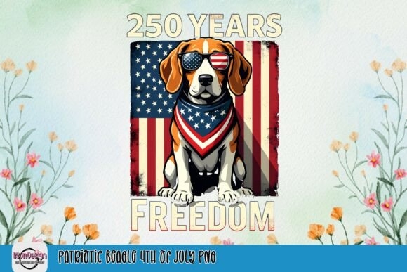 patriotic beagle 4th of July PNG sublimation design for tumblers and mugs