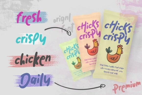 Rooster Doodle Font PNG with transparent background - Preview 1