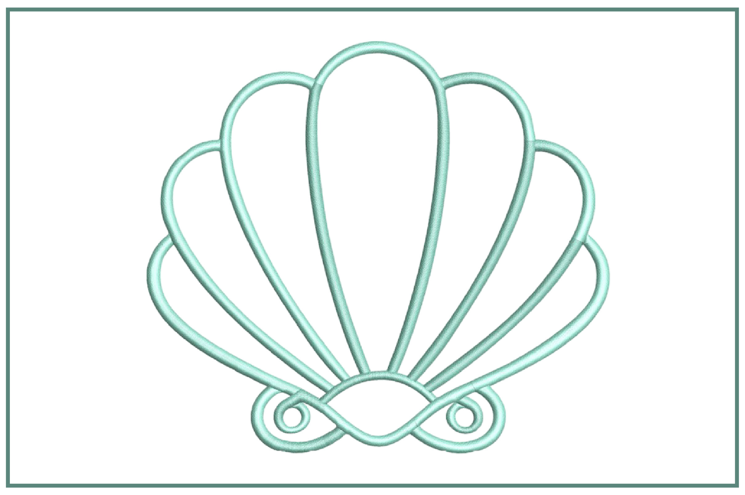 Seashell Outline Embroidery Design