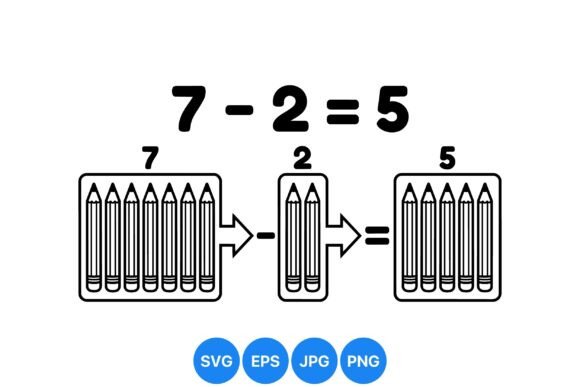 Simple Subtraction Math Clipart