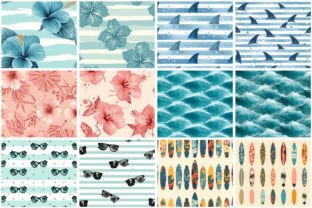 Summer Beach Digital Patterns Graphic by sagorarts · Creative Fabrica