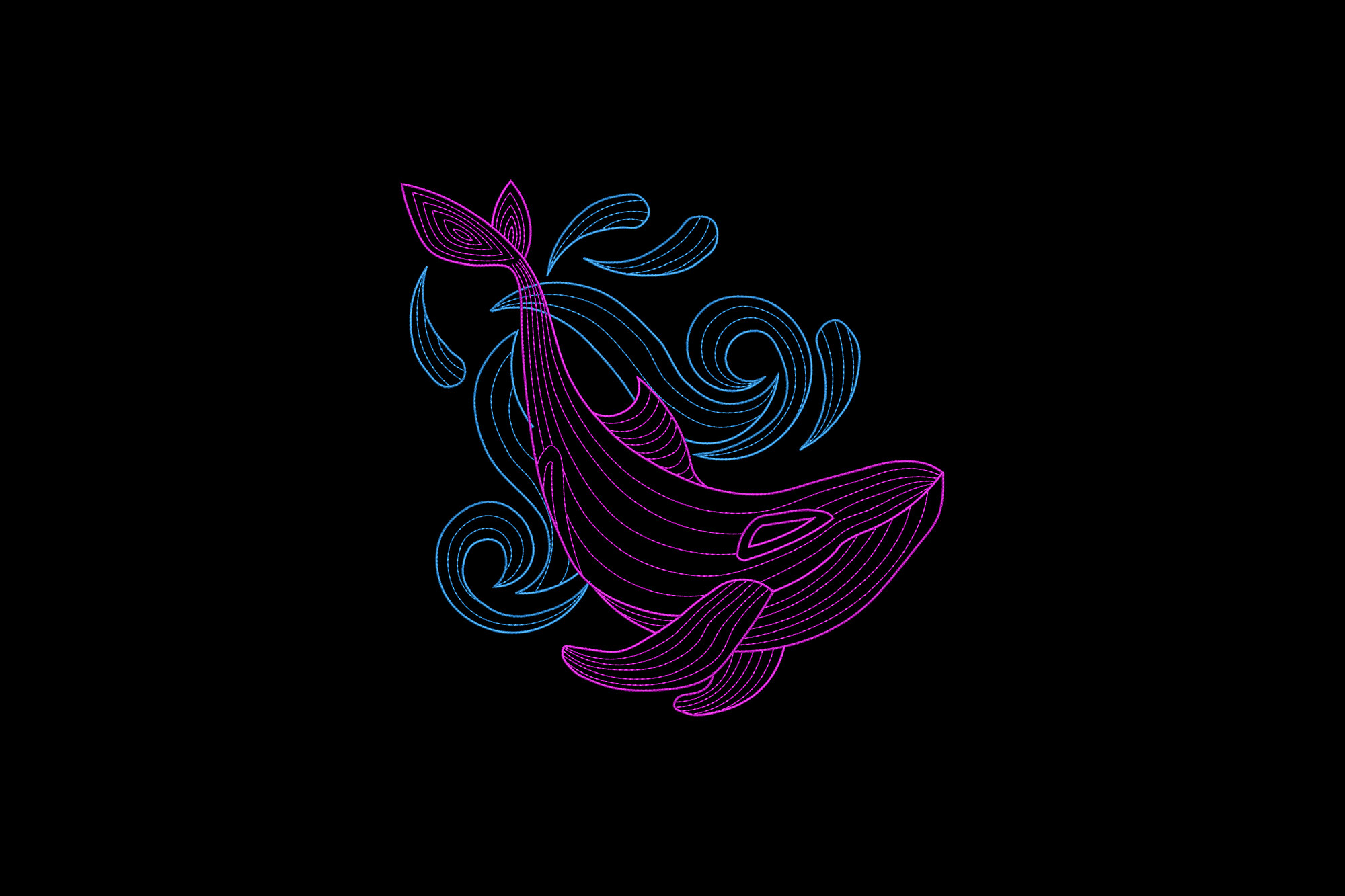 Whale with Waves