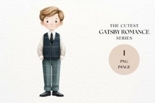 1920s Gatsby Boy Clipart PNG Graphic by Ikota Design · Creative Fabrica
