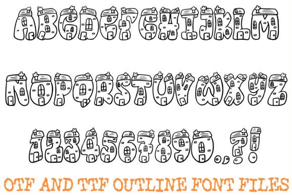 Cartoon Houses Font - Preview 1